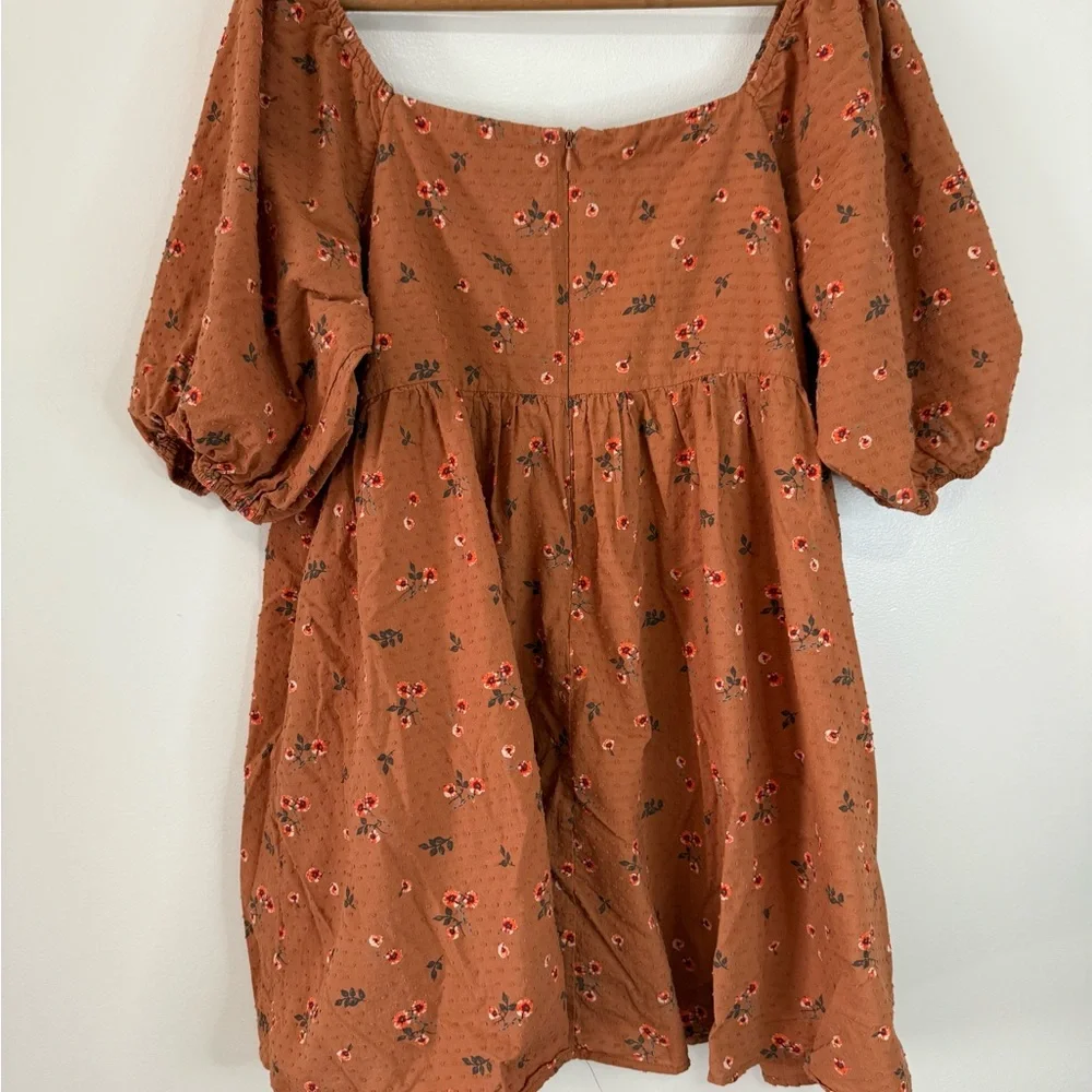 Arula tan with floral print Floral Puff Sleeve Dress in size large/xl - Picture 6 of 15